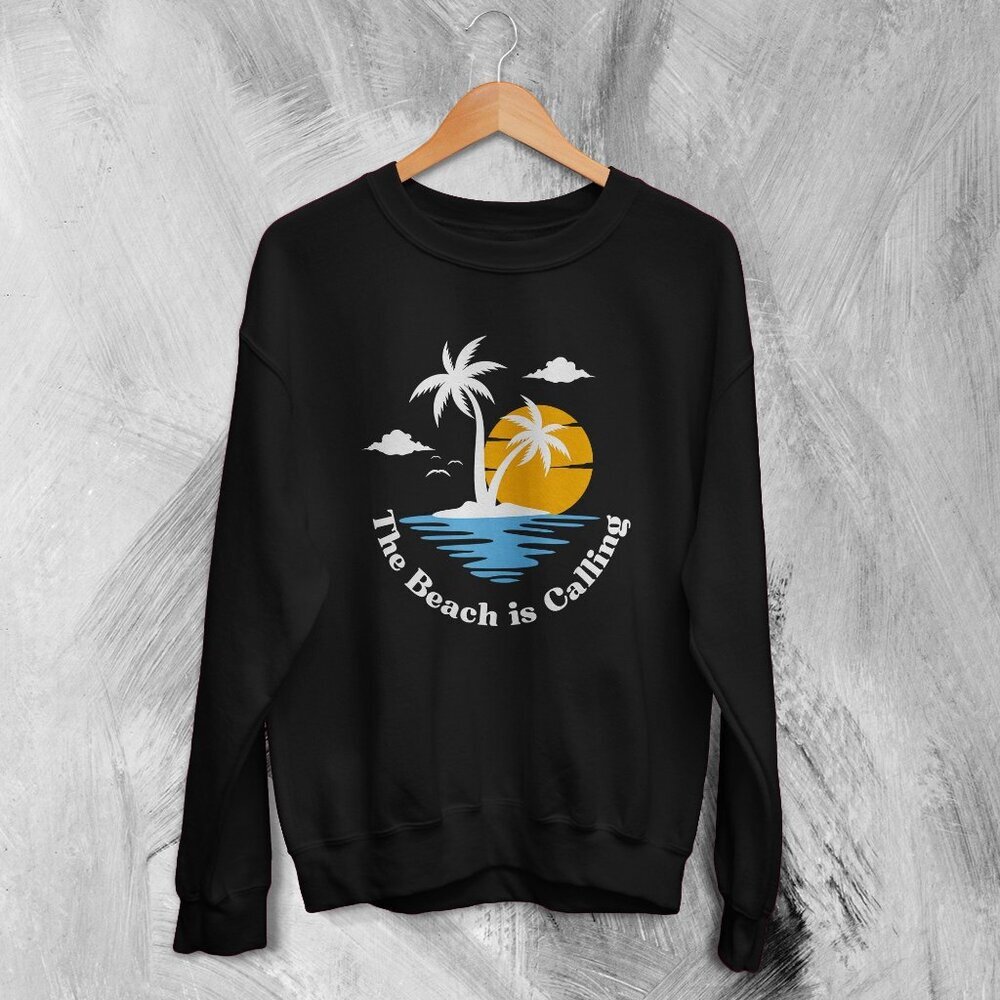 Beach Sweatshirt The Beach Is Calling Sweater Y2K Vacation 17